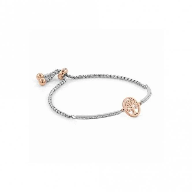 Milleluci Tree of Life Bracelet in Silver with CZ and Rose Gold - Image 2