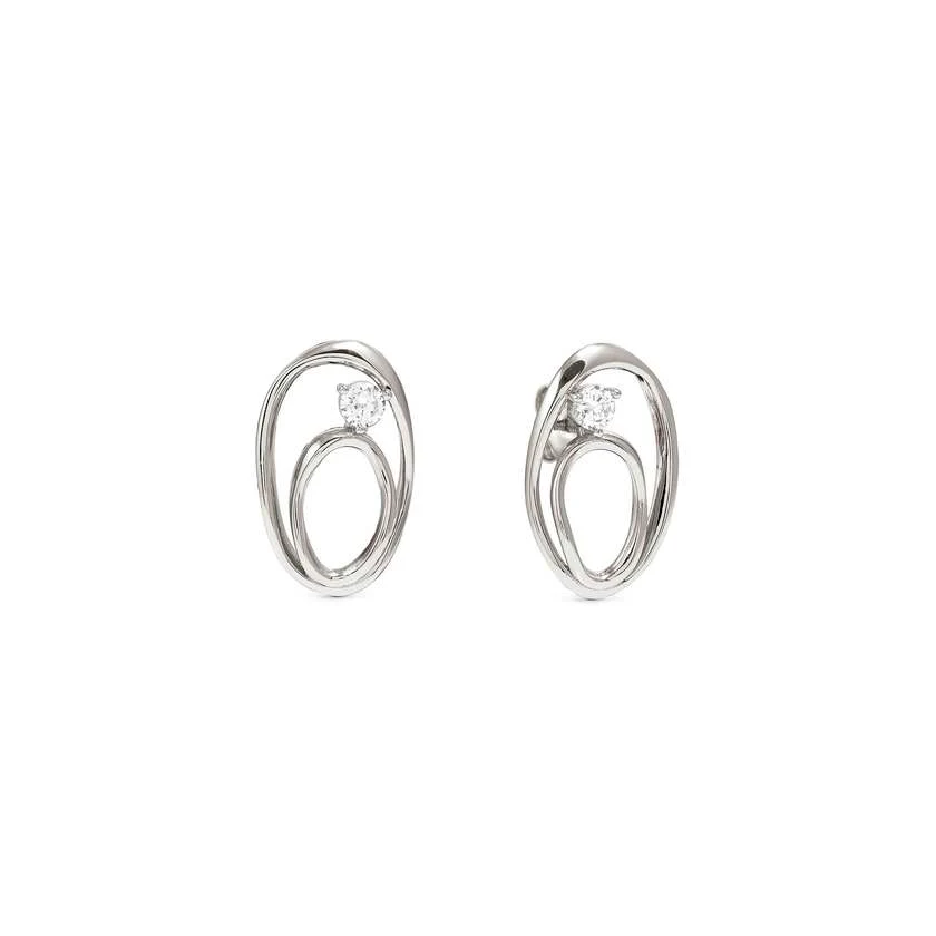 My Rebel Art Earrings in Silver with CZ Oval