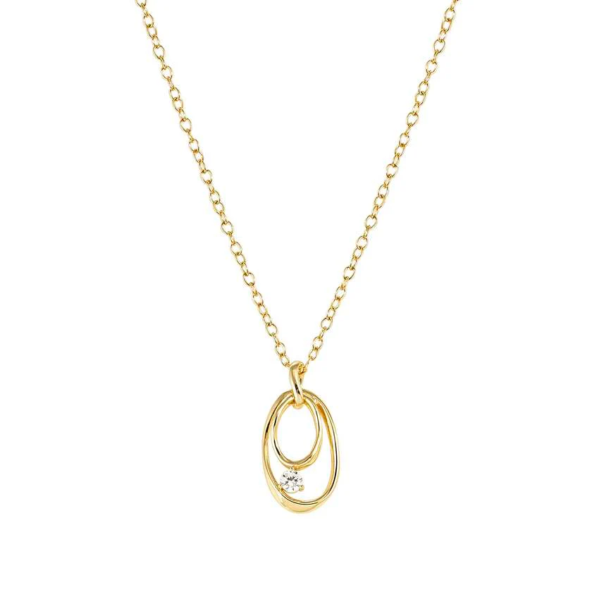 My Rebel Art Necklace in Gold with Oval CZ