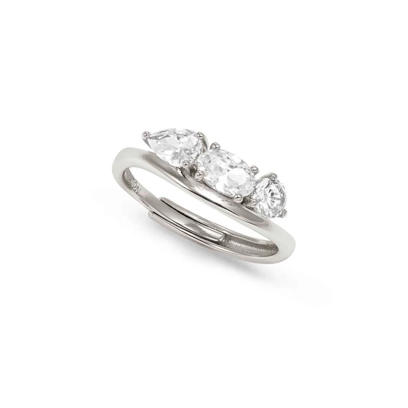 My Rebel Art Trilogy Ring in Silver with Oval CZ
