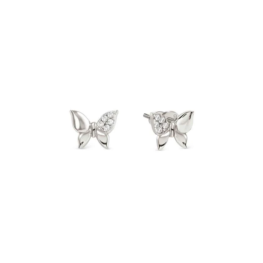 Petit Sparkle Silver Butterfly Earrings with CZ