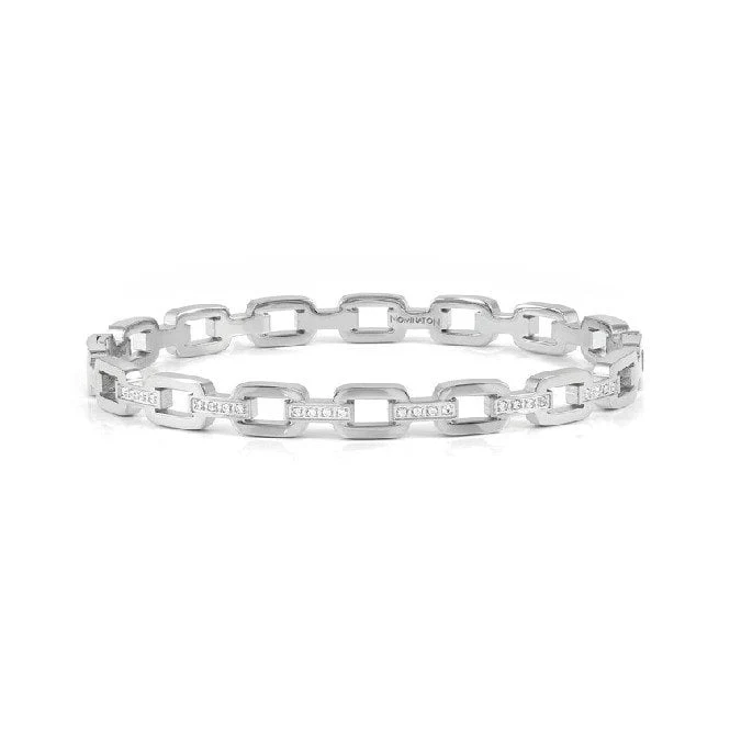 Pretty Bangles Large Chain Bracelet in Silver & CZ