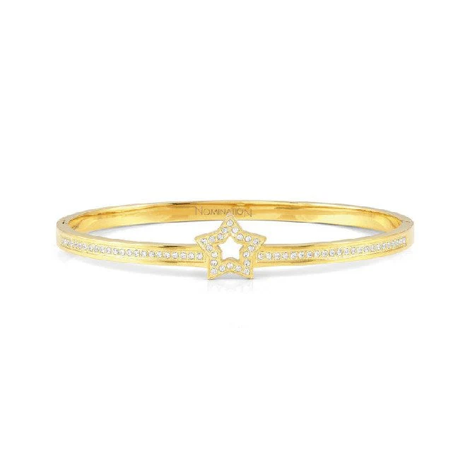 Pretty Bangles Large Star Bracelet in Gold & CZ