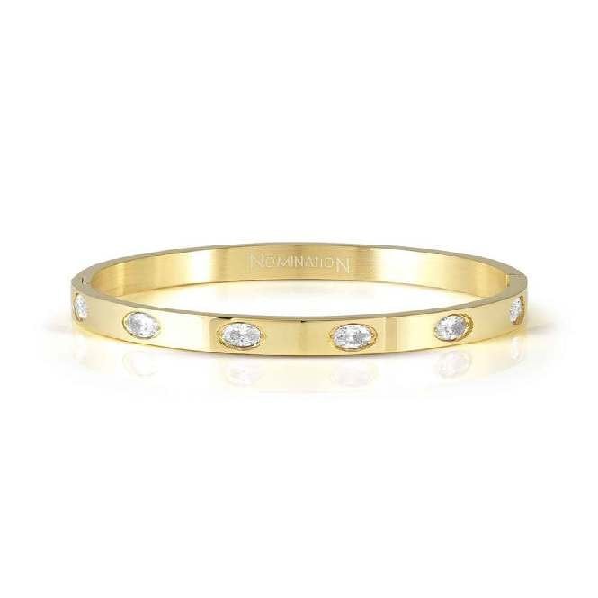 Pretty Bangles New Edition Medium Bracelet in Gold & Oval CZ