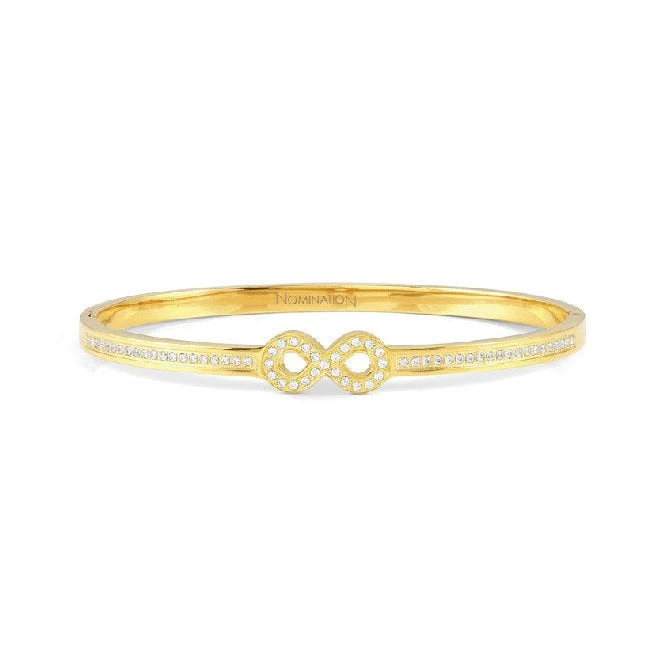 Pretty Bangles Small Infinity Bracelet in Gold & CZ