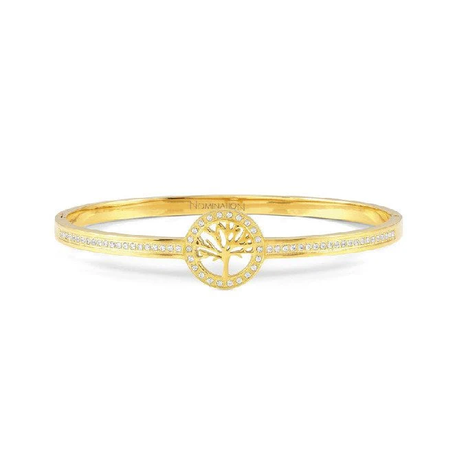 Pretty Bangles Small Tree of Life Bracelet in Gold & CZ