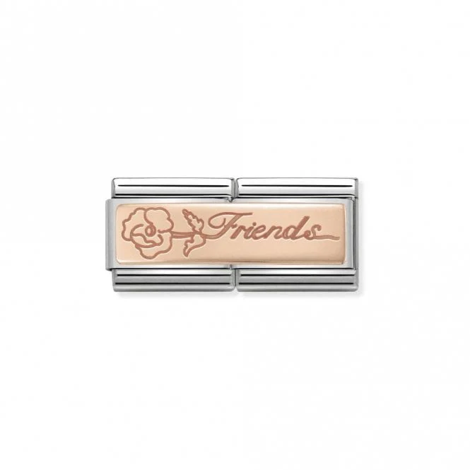 Rose Gold Double Friends with Flower Friends & Family Charms