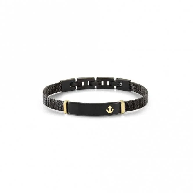 Sea Lover Anchor Link Bracelet with Black PVD and Gold