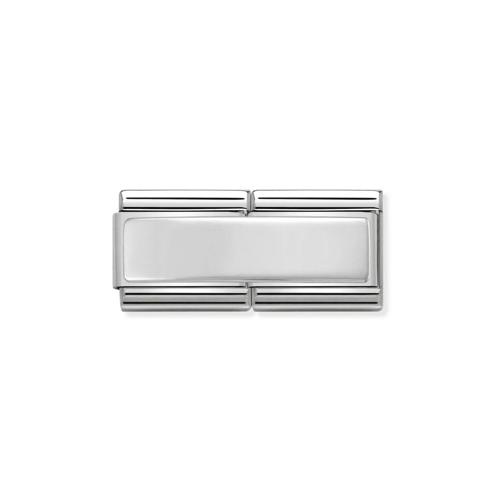 Silver Engravable Double Plate Charm Bracelet - Image 2