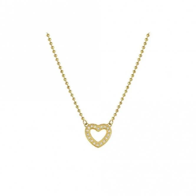 Soffio D'amore Heart Necklace in Gold with CZ