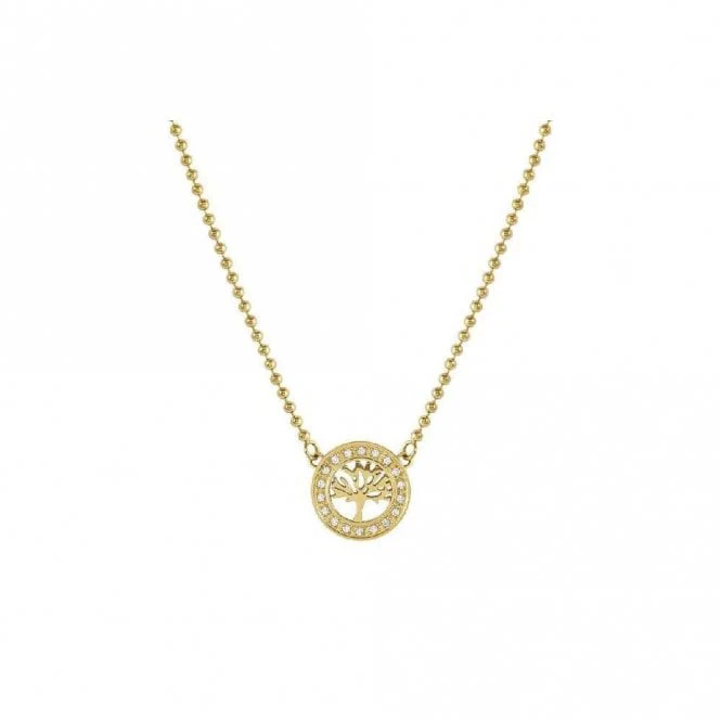 Soffio D'amore Tree of Life Necklace in Gold with CZ