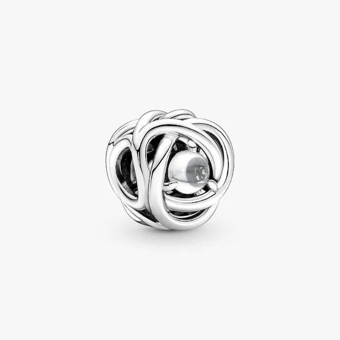 April Birthstone Eternity Circle Charms