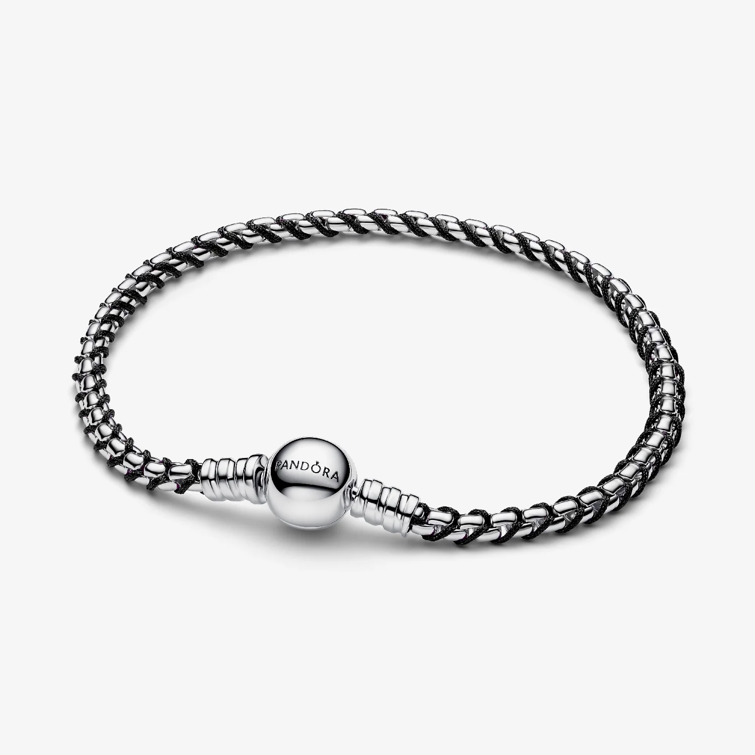 Black Cord Box Chain Bracelet, 18cm