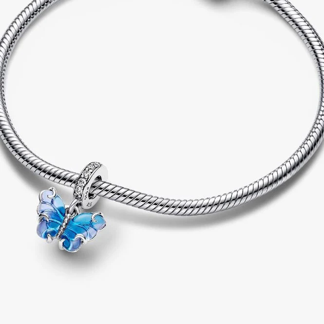 Blue Murano Glass Butterfly Dangle Charms - Image 4