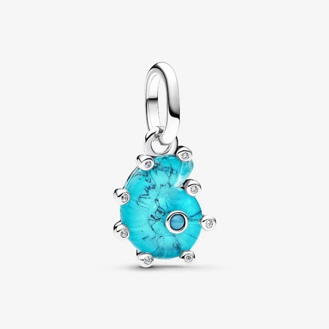 Blue Murano Glass Sea Snail Dangle Charms