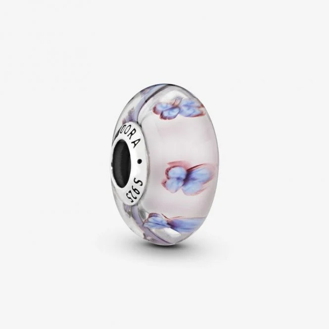 Butterfly Pink Murano Glass Charms