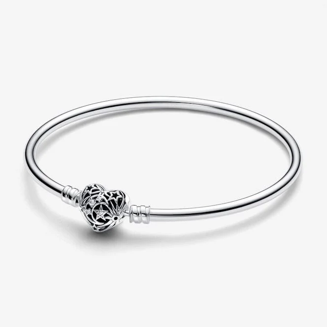 Celestial Heart Clasp Bangle, 19cm