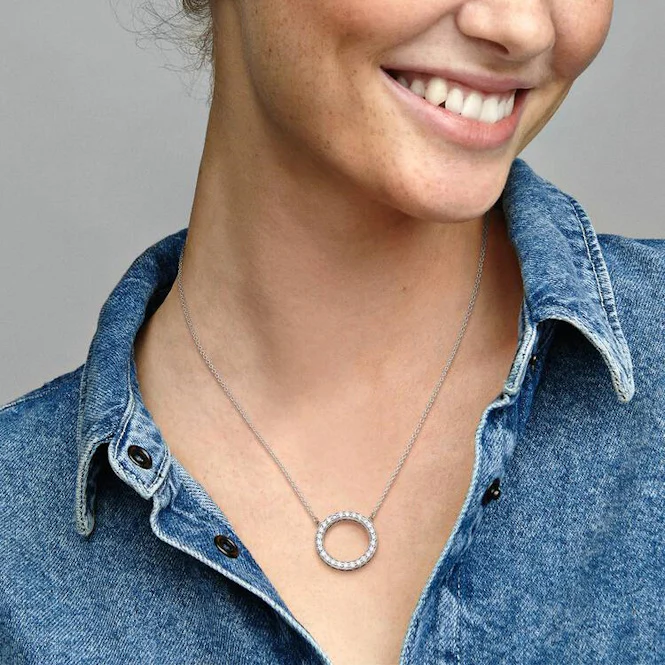 Circle of Sparkle Necklace, 45cm - Image 4