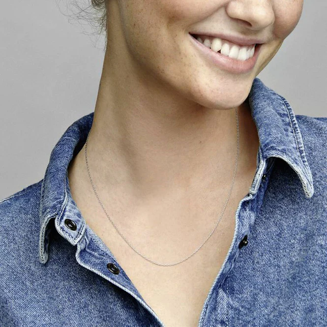 Classic 1.2 mm wide Cable Chain Necklace, 45cm - Image 3