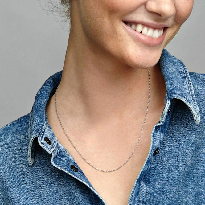 Classic 1.5mm wide Cable Chain Necklace, 45cm - Image 3