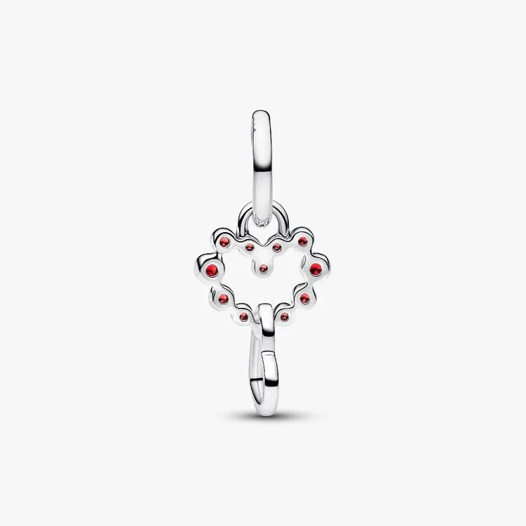 Connected Hearts & Red Stones Dangle Charms - Image 4