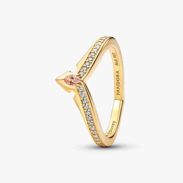 Disney Gold Princess Aurora Tiara Ring, Size 56