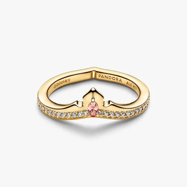 Disney Gold Princess Aurora Tiara Ring, Size 56 - Image 2
