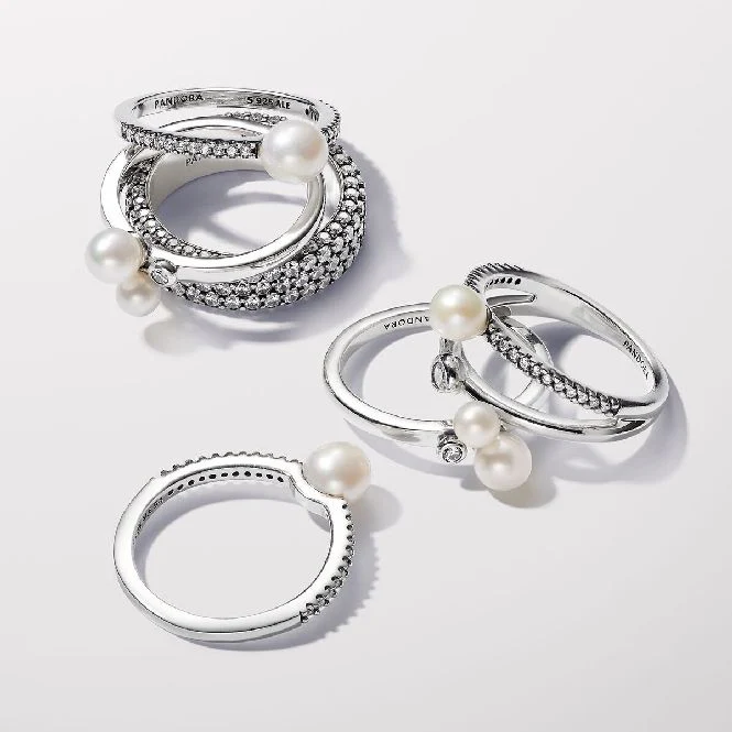 Duo Treated Freshwater Cultured Pearls Ring, Size 52 - Image 3