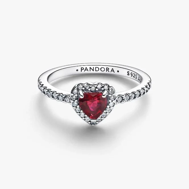 Elevated Fuchsia Rose Heart Ring, Size 52 - Image 3