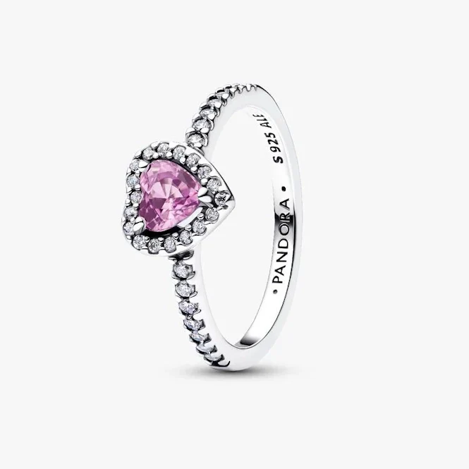 Elevated Light Purple Heart Ring, Size 52