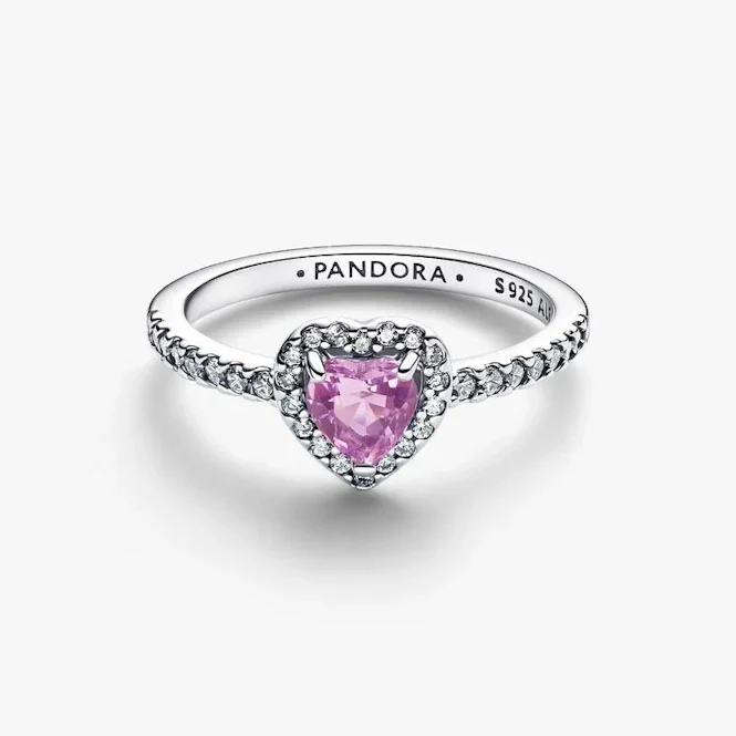 Elevated Light Purple Heart Ring, Size 52 - Image 3