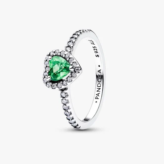 Elevated Mint Green Heart Ring, Size 50