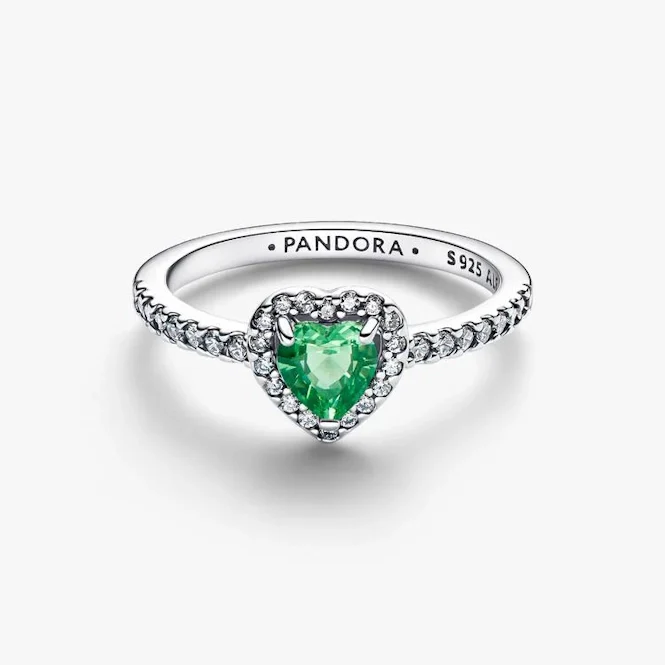 Elevated Mint Green Heart Ring, Size 50 - Image 3