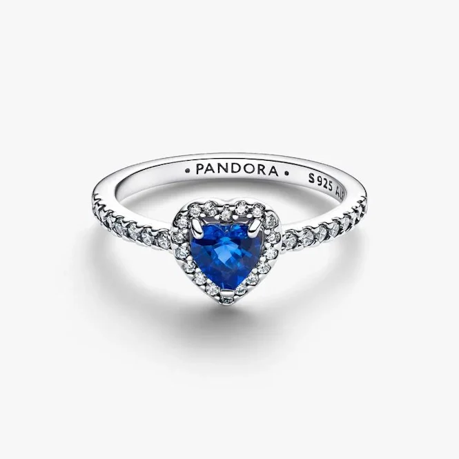 Elevated Princess Blue Heart Ring, Size 52 - Image 3