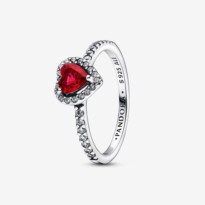 Elevated Red Heart Ring, Size 50