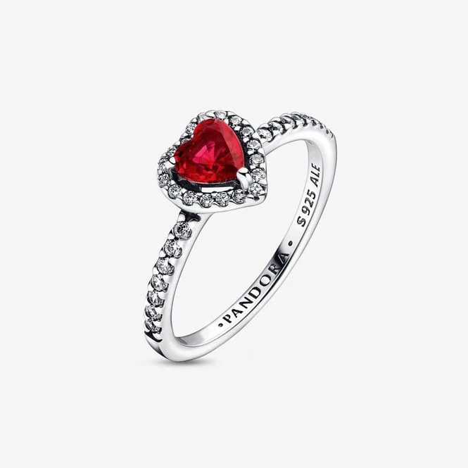 Elevated Red Heart Ring, Size 48 - Image 2