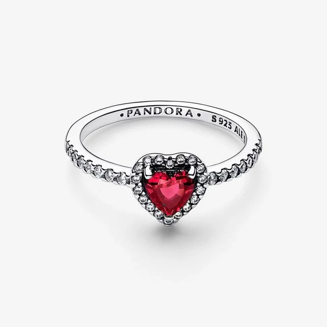 Elevated Red Heart Ring, Size 48 - Image 4