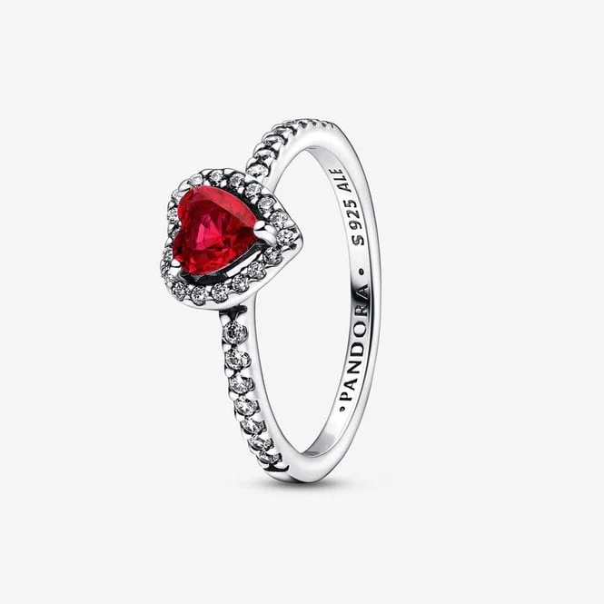 Elevated Red Heart Ring, Size 60