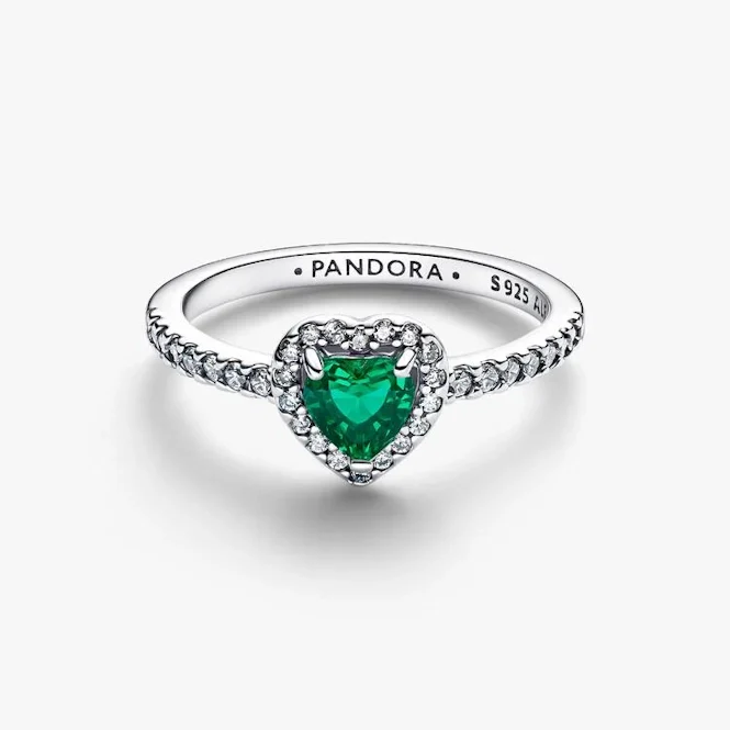 Elevated Royal Green Heart Ring, Size 52 - Image 3