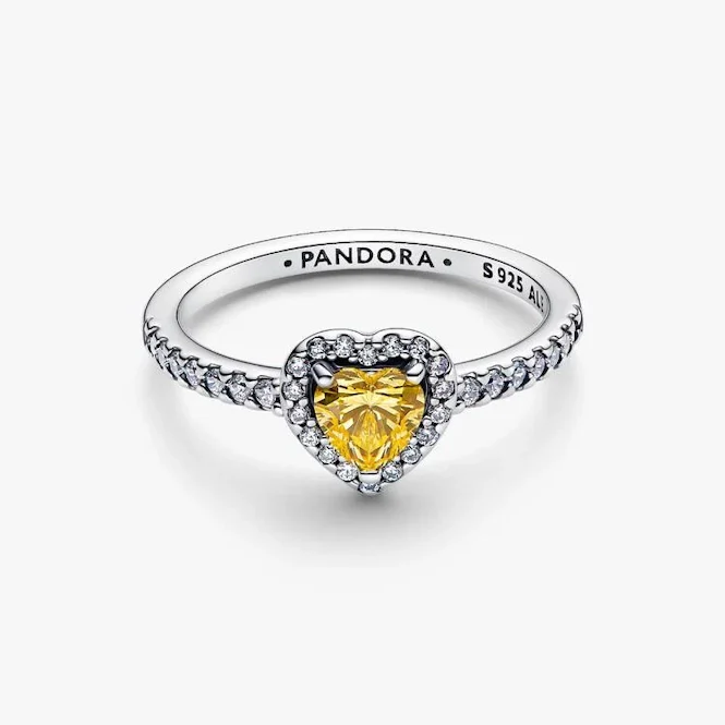 Elevated Yellow Heart Ring, Size 50 - Image 3