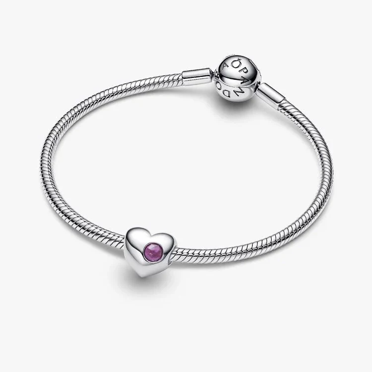 Engravable February Birthstone Heart Charms - Image 2