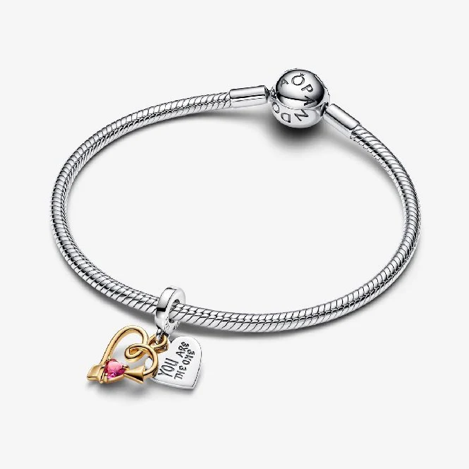 Engravable Heart & Arrow Double Dangle Charms - Image 2