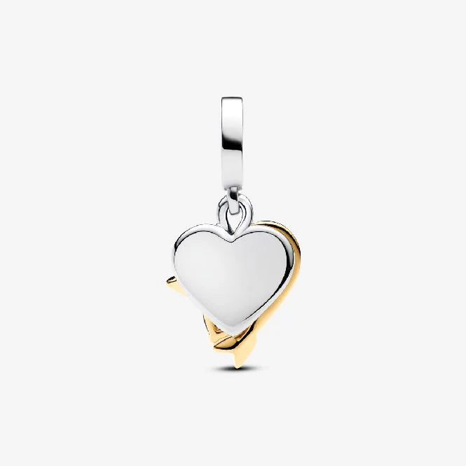 Engravable Heart & Arrow Double Dangle Charms - Image 3
