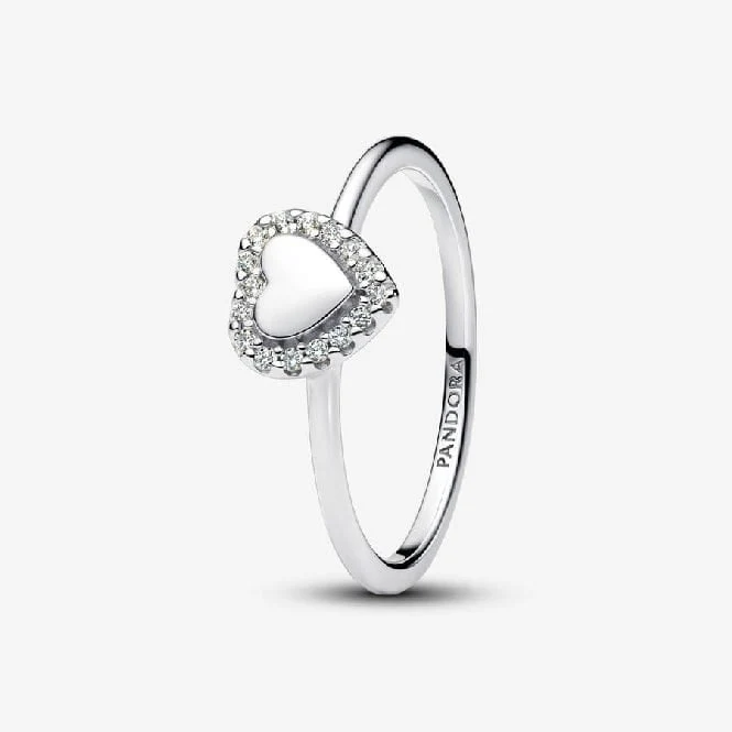 Engravable Heart Halo Ring, Size 48