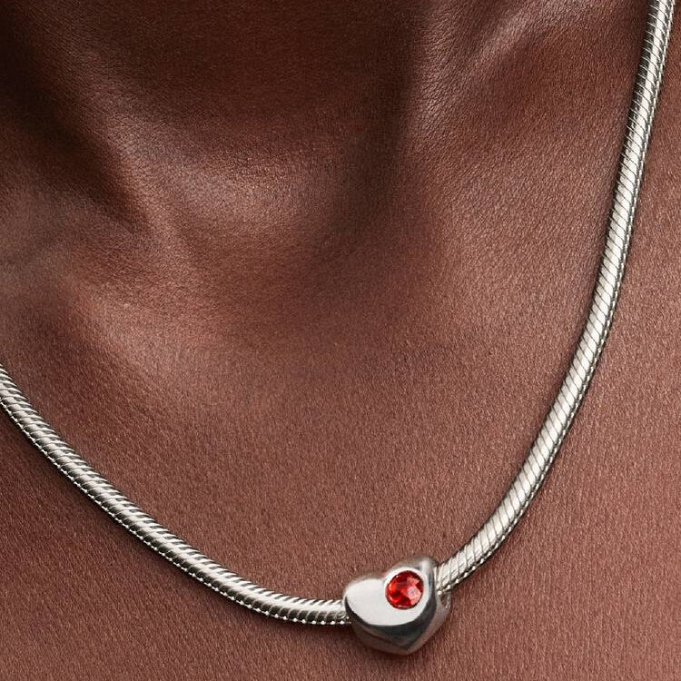 Engravable January Birthstone Heart Charms - Image 3