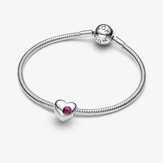 Engravable July Birthstone Heart Charms - Image 2