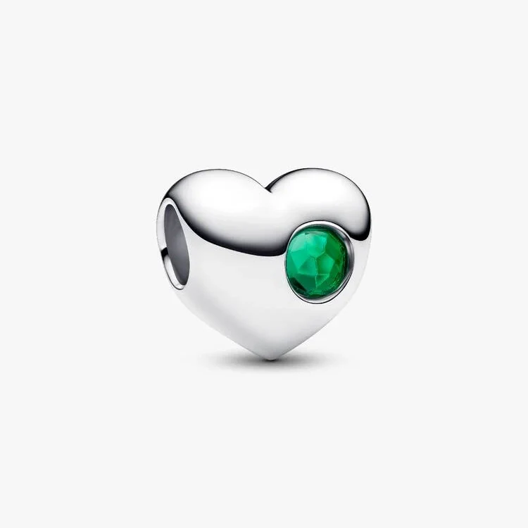 Engravable May Birthstone Heart Charms
