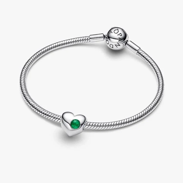 Engravable May Birthstone Heart Charms - Image 2