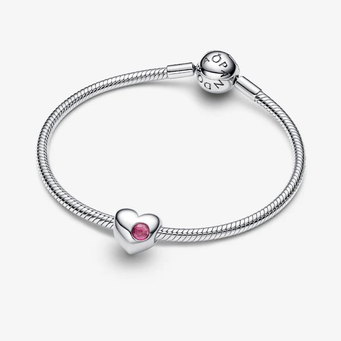 Engravable October Birthstone Heart Charms - Image 2