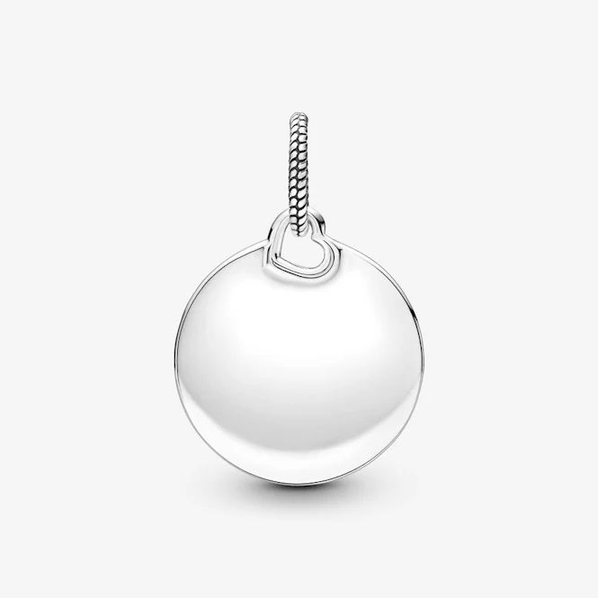 Engravable Silver Round Tag Pendant - Image 2